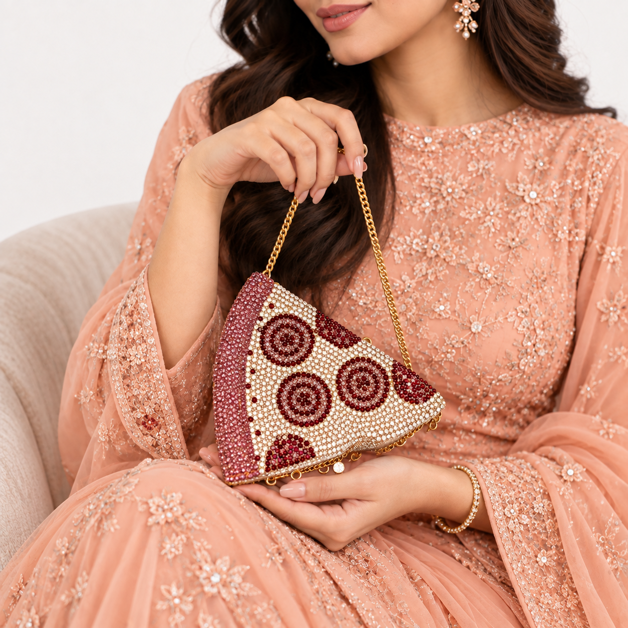 Purple Crystal Pizza Clutch