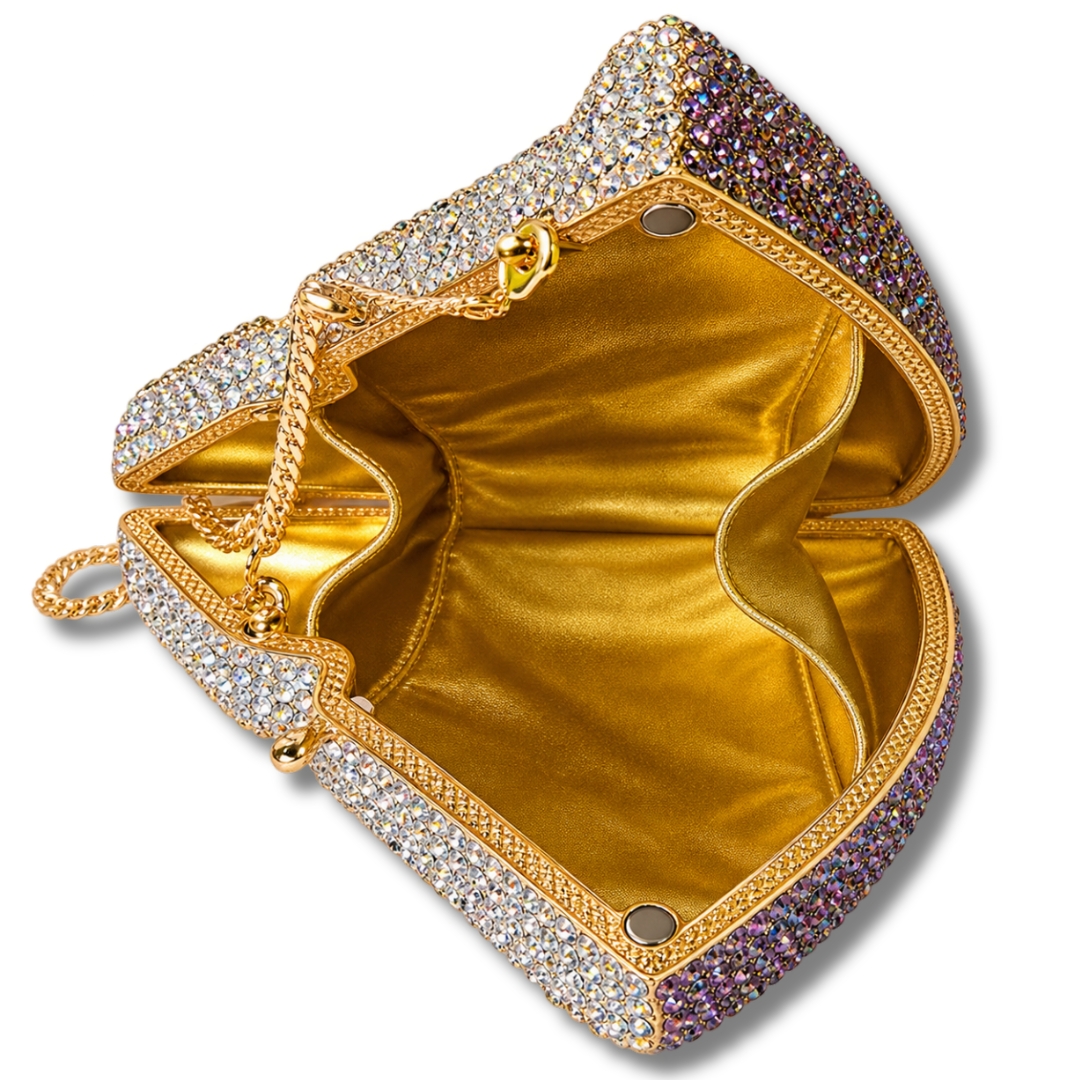 Purple Crystal Pizza Clutch