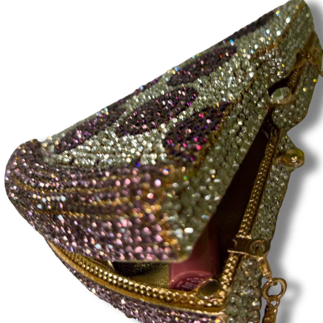 Purple Crystal Pizza Clutch